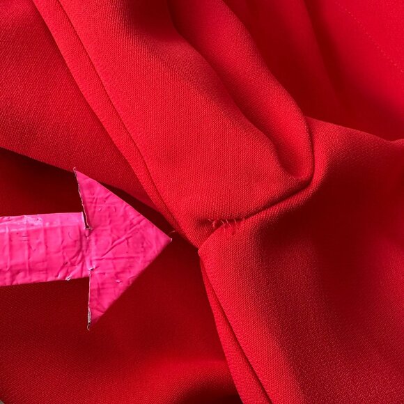 Kate Spade New York Womens 6 Dress Tie Long Sleeve V-Neck Red Party Cocktail - Picture 6 of 8